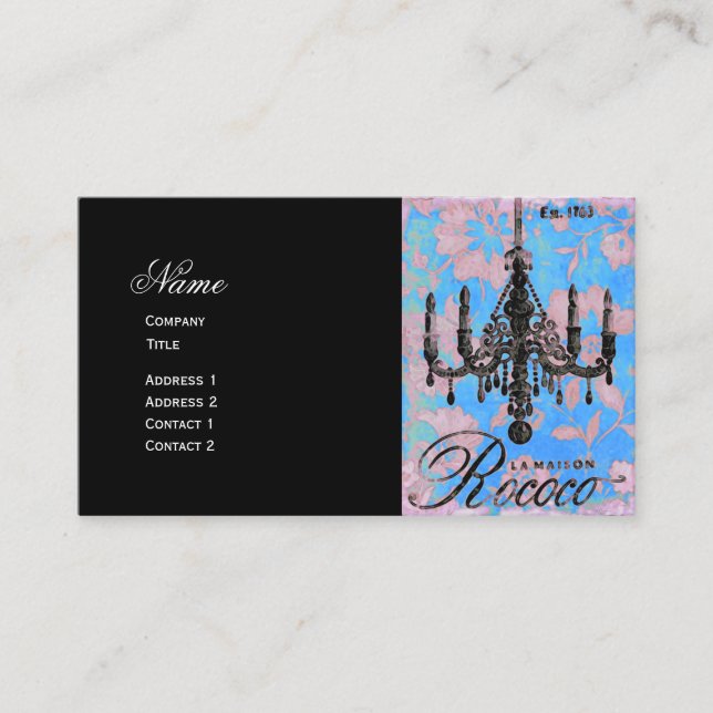 Rococo Chandelier ~ Business Card (Front)