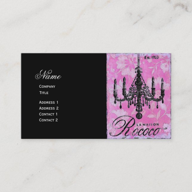Rococo Chandelier ~ Business Card (Front)
