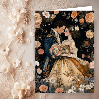Rococo Couple Romantic Wedding Engagement Congrats Card