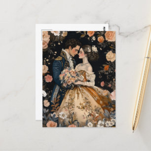 Rococo Couple Romantic Wedding Engagement Congrats Postcard