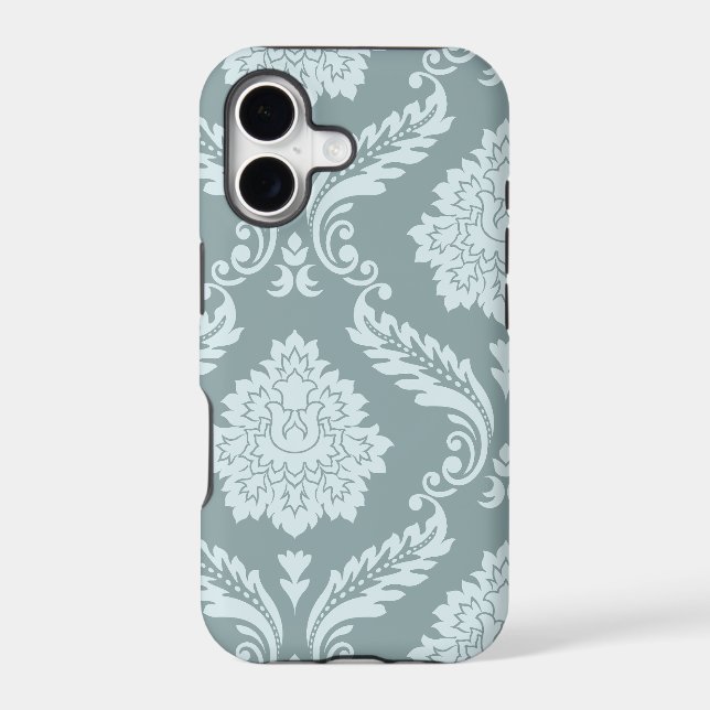 Rococo Damask Art I Duck Egg Blue+Teal (Back)