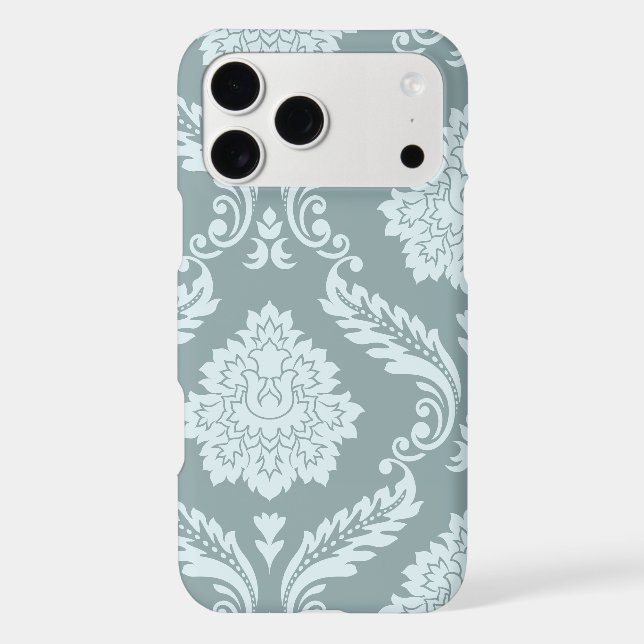 Rococo Damask Art I Duck Egg Blue+Teal (Back)