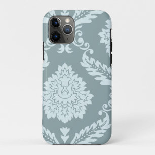 Rococo Damask Art I Duck Egg Blue+Teal iPhone 11 Pro Case