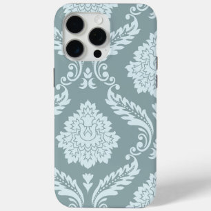 Rococo Damask Art I Duck Egg Blue+Teal iPhone 15 Pro Max Case