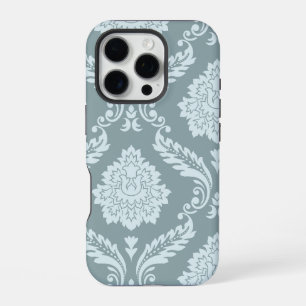 Rococo Damask Art I Duck Egg Blue+Teal iPhone 16 Pro Case