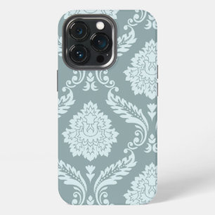 Rococo Damask Art I Duck Egg Blue+Teal iPhone 13 Pro Case