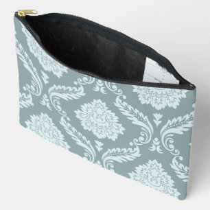 Rococo Damask Lg Pattern Duck Egg Blue+Teal Accessory Pouch