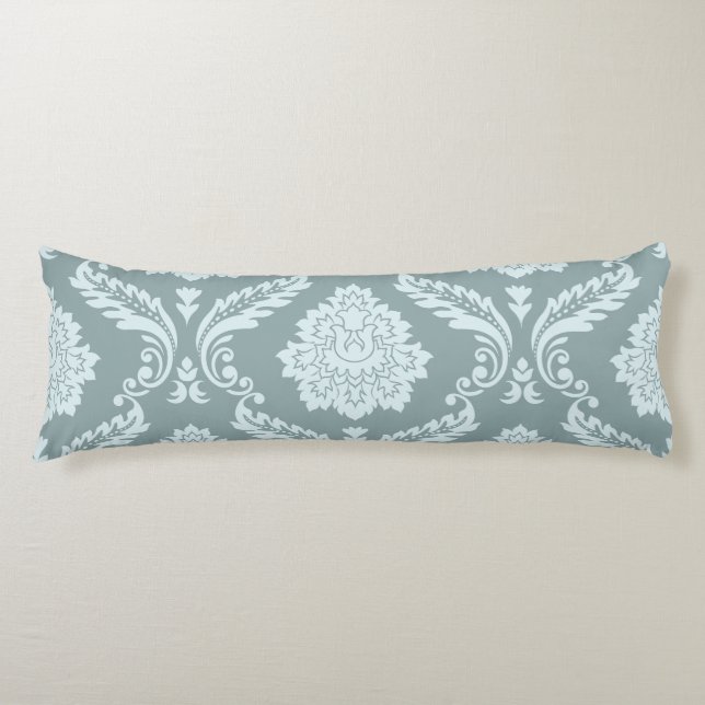 Rococo Damask Lg Pattern Duck Egg Blue+Teal Body Cushion (Front)
