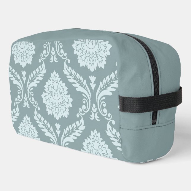Rococo Damask Lg Pattern Duck Egg Blue+Teal Dopp Kit (Left Corner)