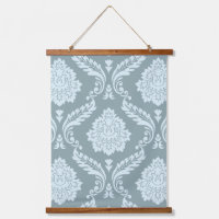 Rococo Damask Lg Pattern Duck Egg Blue+Teal