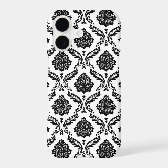 Rococo Damask Pattern Black on White Samsung Galaxy S21 Case (Back)