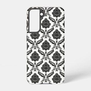 Rococo Damask Pattern Black on White Samsung Galaxy Case
