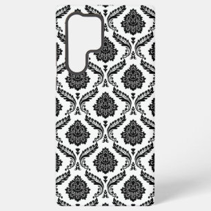 Rococo Damask Pattern Black on White Samsung Galaxy Case