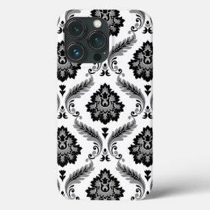 Rococo Damask Pattern Grey Black White iPhone 13 Pro Case
