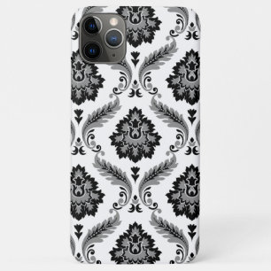 Rococo Damask Pattern Grey Black White iPhone 11 Pro Max Case