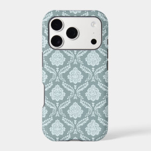 Rococo Damask Rpt Pattern Duck Egg Blue+Teal