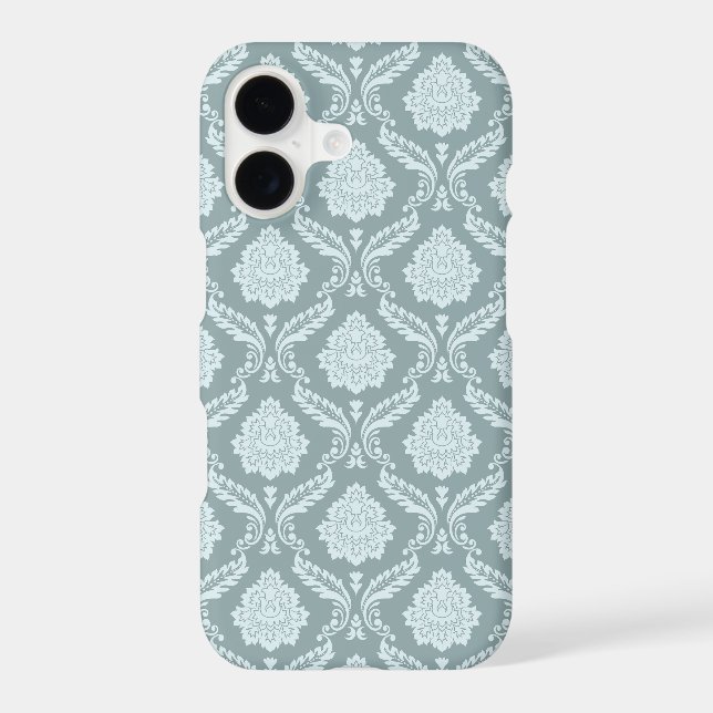 Rococo Damask Rpt Pattern Duck Egg Blue+Teal Samsung Galaxy S21 Case (Back)