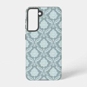 Rococo Damask Rpt Pattern Duck Egg Blue+Teal Samsung Galaxy Case