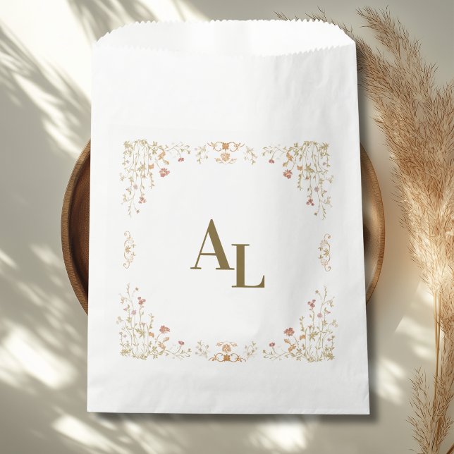 Rococo Floral Antique Frame Wedding Favour Bag (Creator Uploaded)