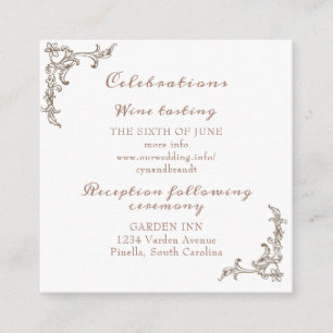 Rococo Florentine Monochrome Monogram Enclosure Card