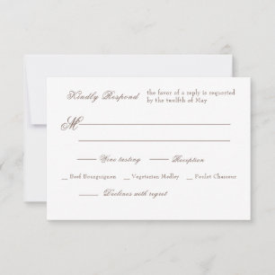Rococo Florentine Monochrome Monogram RSVP Card