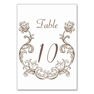 Rococo Florentine Monochrome Table Number