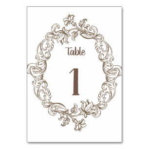 Rococo Florentine Monochrome Table Number