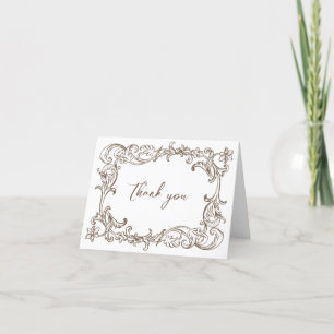 Rococo Florentine Monochrome Thank You Card