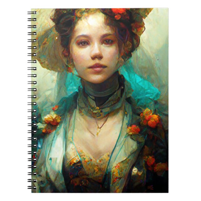 Rococo Future Sci-Fi Fantasy Notebook (Front)