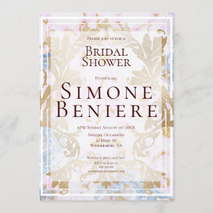 Rococo Gold Filigree Bridal Shower Invitation