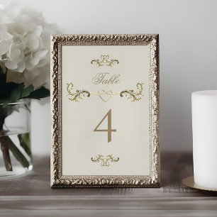 Rococo Gold Wedding Table Number