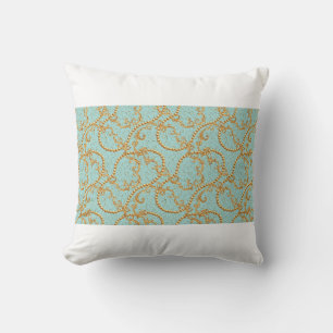 Rococo golden elements seamless pattern. Gold text Cushion