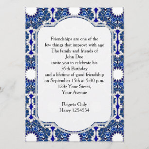 Rococo Indigo Beautiful Invitation