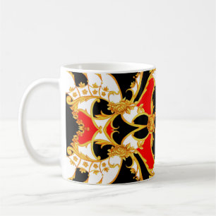 Rococo intricate panel with floral elements coffee mug