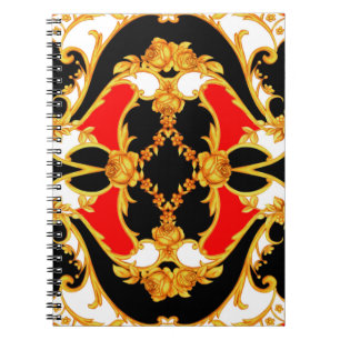 Rococo intricate panel with floral elements notebook
