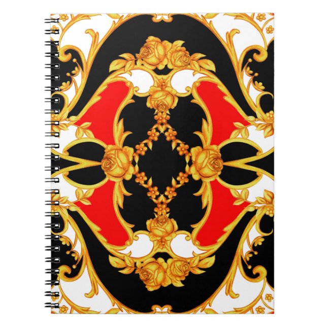 Rococo intricate panel with floral elements notebook (Front)