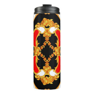 Rococo intricate panel with floral elements thermal tumbler