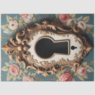 Rococo Keyhole Decoupage Paper – Ornate Frame