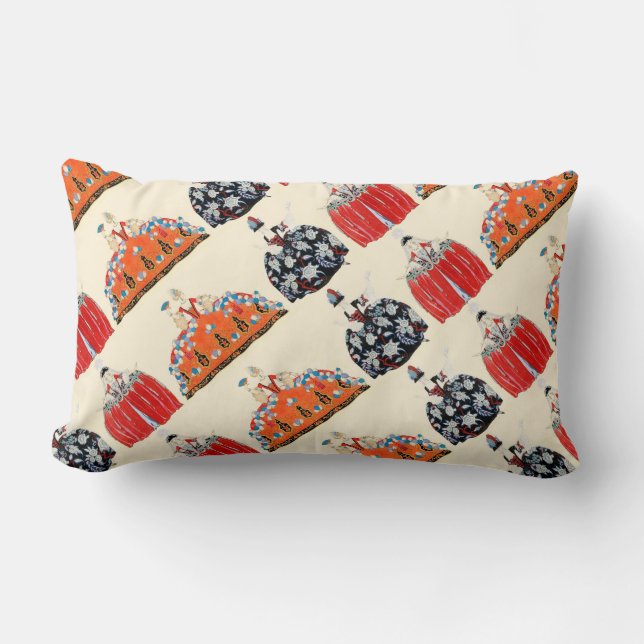 ROCOCO LADY ART DECO FASHION COSTUME DESIGNER LUMBAR CUSHION (Front)