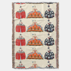 ROCOCO LADY BEAUTY,FASHION COSTUME DECO THROW BLANKET