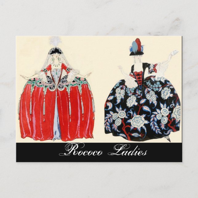 ROCOCO LADY FASHION COSTUME DESIGNER MAKEUP ARTIST POSTCARD (Front)
