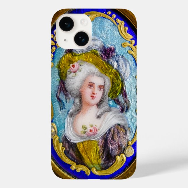 ROCOCO LADY WITH PINK ROSES Case-Mate iPhone CASE (Back)