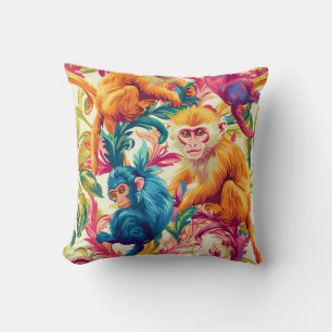 Rococo Monkey Pattern Cushion