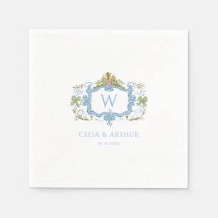 Rococo Monogram Crest Wedding  Napkin