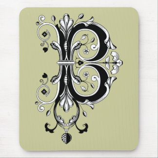 Rococo Monogram Letter B Mouse Pad