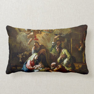 Rococo Nativity Scene Lumbar Cushion