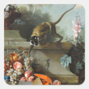 Rococo Painting for The Year of the Monkey Square Sticker