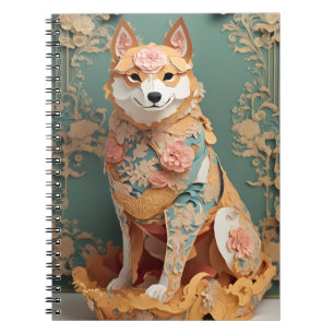 Rococo Pastel Colour Paper Shiba Inu Poster Notebook