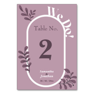 Rococo Pink Simple Wedding Table Card