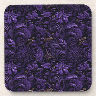 Rococo Realms: Dark Purple & Gold Coaster